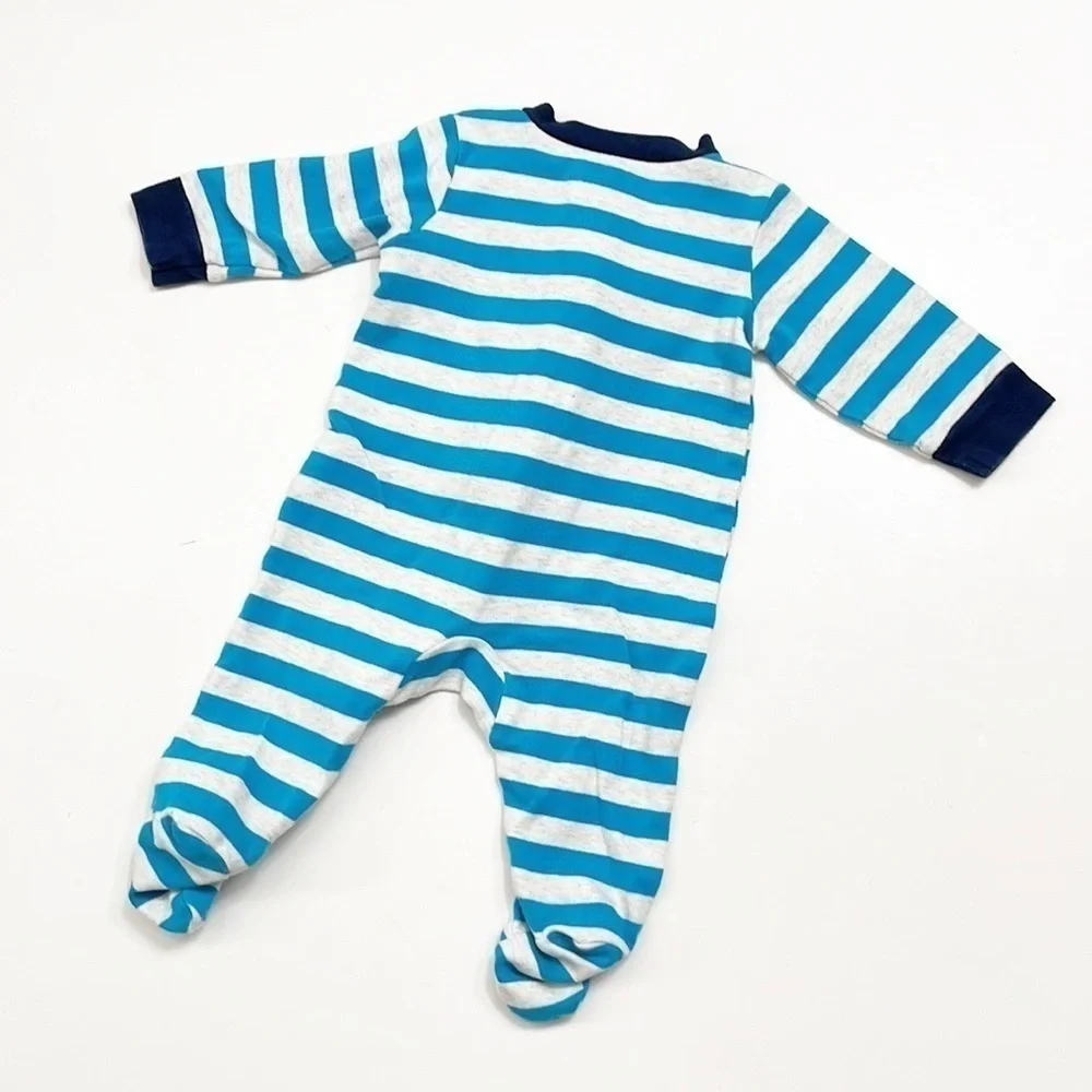 Carter's Little Brother striped zip up baby footie